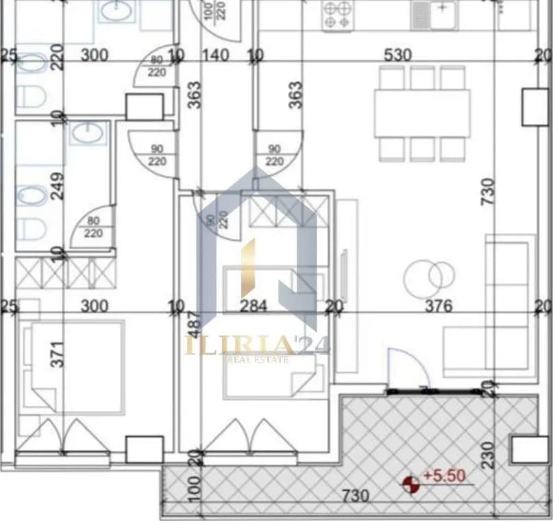 2-bedroom apartment for sale in Kompleksi Aura, Tirane