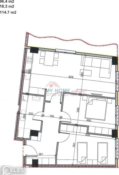 Apartament 2+1 në shitje në Kompleksi Aluna, Tiranë