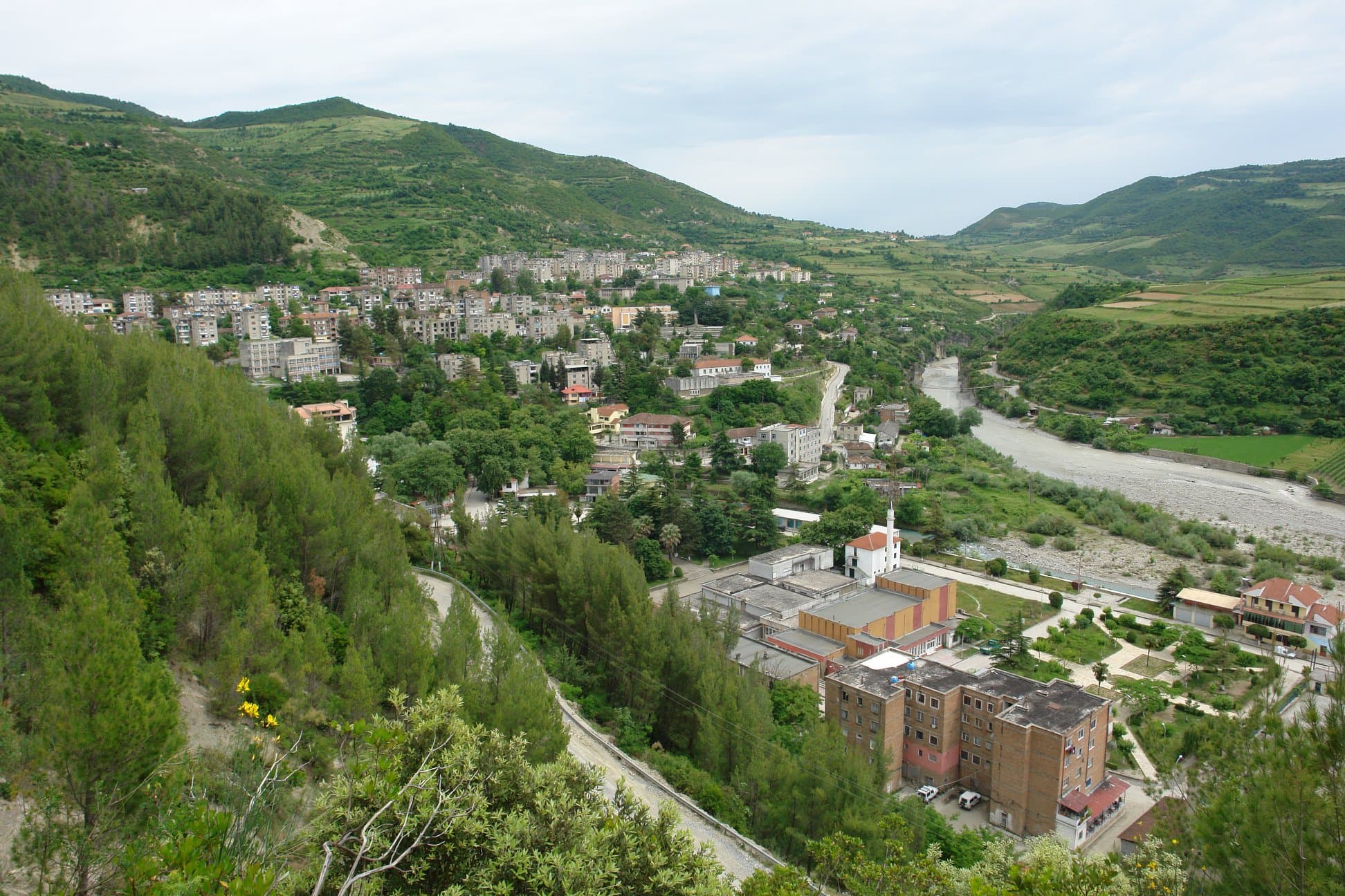 Panoramic view of Çorovodë  showcasing modern urban living and real estate opportunities