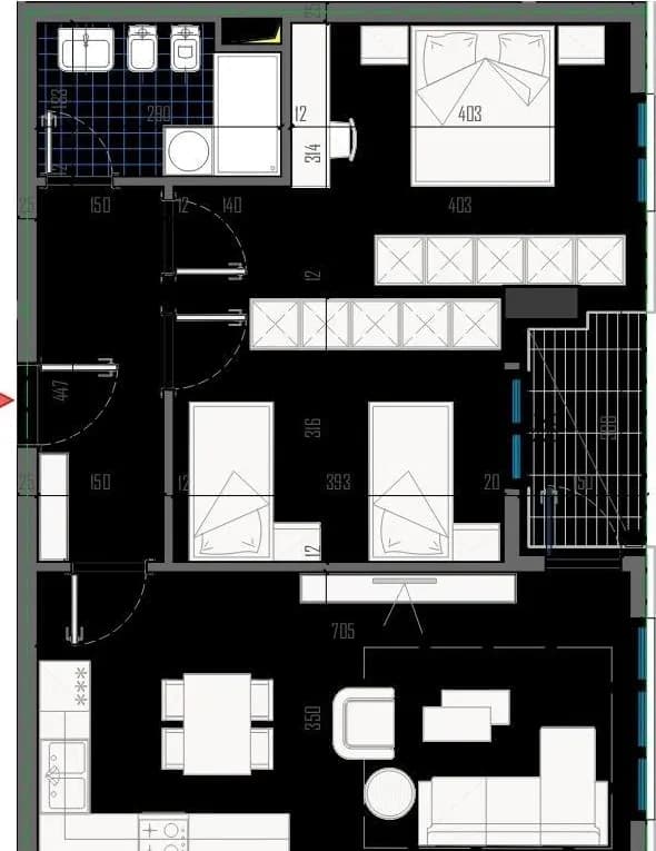 Apartament 2+1 në shitje në Univers City, Tiranë
