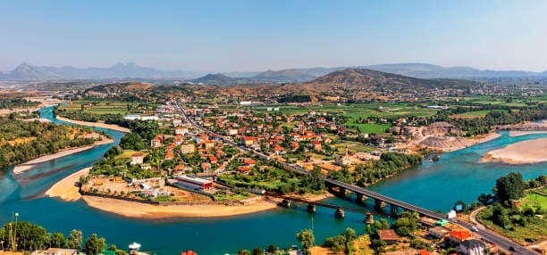 Panoramic view of Shkoder showcasing modern urban living and real estate opportunities