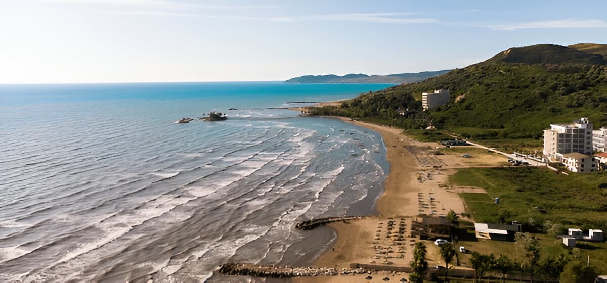 Modern apartment buildings and houses in Durres showcasing beautiful real estate properties