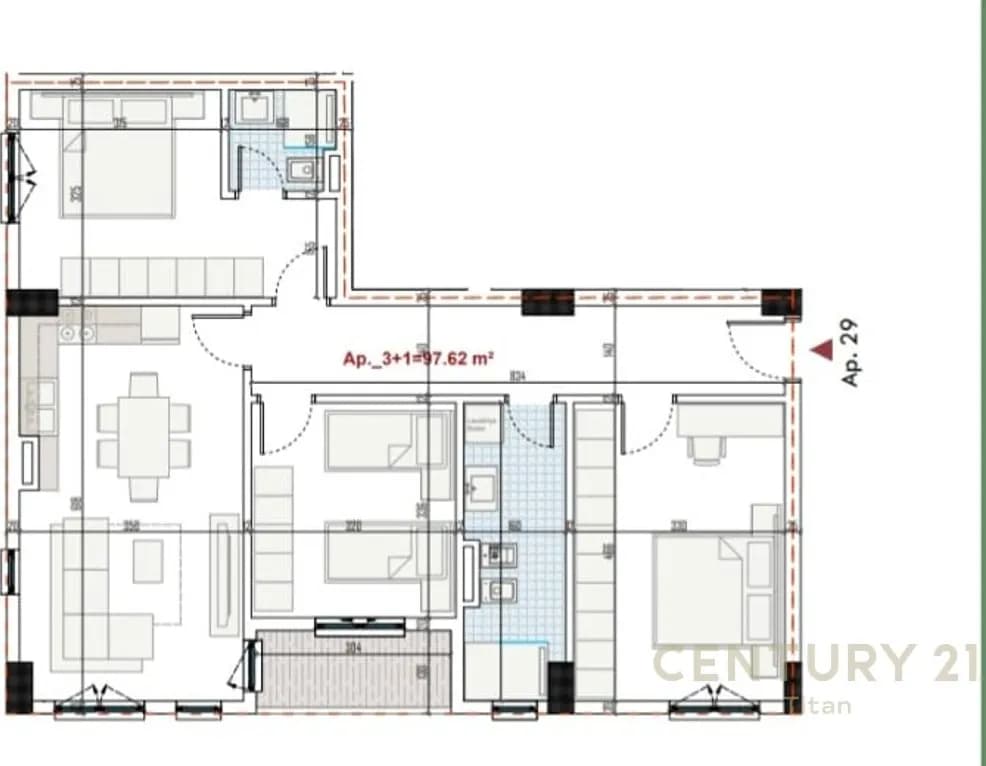 3-bedroom apartment for sale in Rezidencen Ringside, Tirane