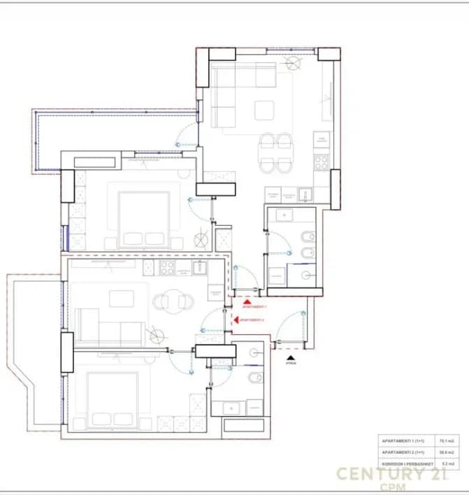 Apartament 1+1 me qira në Qendër, Tiranë