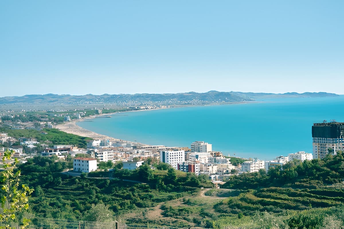 Modern apartment buildings and houses in Durrës  showcasing beautiful real estate properties