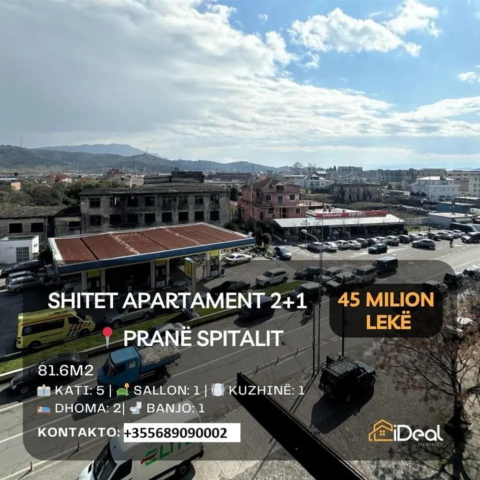 Apartament 2+1 në shitje në Spitalit, Shkodër