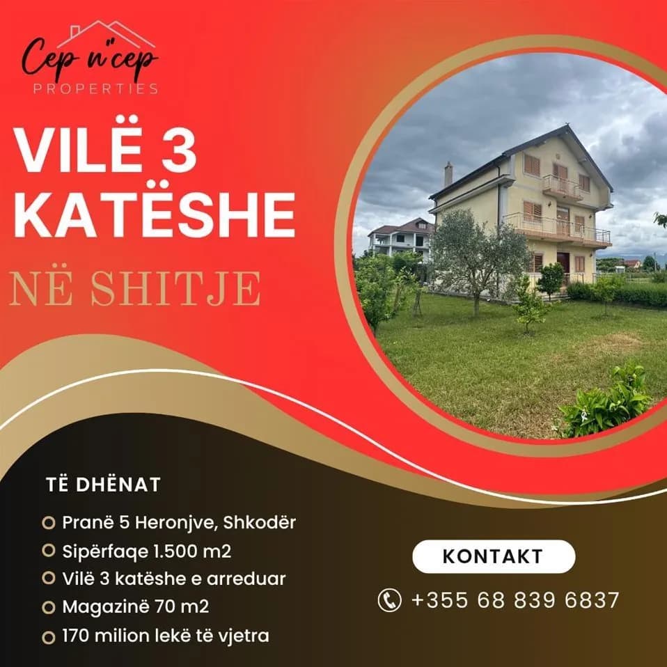 Vilë në shitje pranë 5 Heronjve, Shkodër